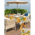 thumbnail image 5 of Outdoor Tablecloth with Umbrella Hole for Patio/Picnic/Party/Camping, Yellow Sunflowers Waterproof Table Cloth Rectangle Table Cover Washable, Elegant Pastoral Floral Daisy Bees (60"x 102"), 5 of 8