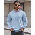 thumbnail image 2 of Sleepdown Men’s Pull Over Hoodie, Midweight Fleece Hoodies for Men, Hooded Sweatshirt for Men – Ice Blue, Large, 2 of 4