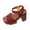 Red Sandals for Women, variant on Perforated Hook and Loop Block Heel Sandal Women Comfortable Walking Summer Shoes Red 38