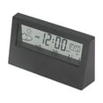 thumbnail image 2 of Reloj despertador LCD transparente multifuncional de pantalla grande, reloj despertador digital a pilas para casa y viajes, color negro, 2 of 14