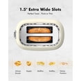 thumbnail image 3 of LONGDEEM 2 Slice Toaster, 6 Shade Settings, Wide Slots, Auto Shut Off, Easy Clean Tray, White, 3 of 7