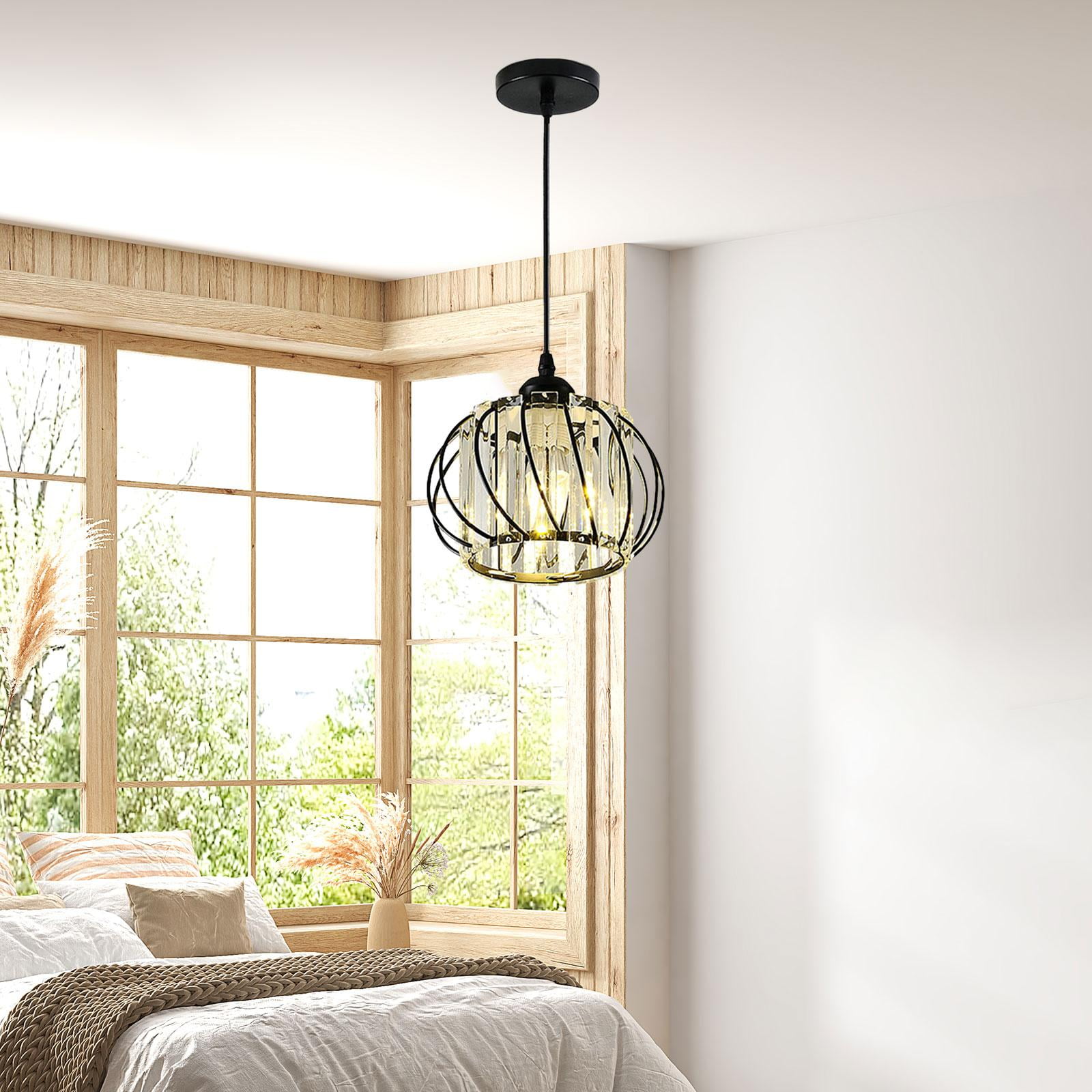 Suspension Industrielle Rétro LEDSone - Abat-jour Métal Vintage | Pour Salon, Bar, Cuisine (Blanc/Noir)