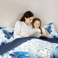 thumbnail image 5 of Homewish Blue Butterfly 3 Pieces Queen Comforter Set For Girls Teens Adults,Exotic Style Ultra Soft Bedding Sets,Chic Floral Flowers Bedding Comforter Set,Super Cozy Room Decor,Reversible, 5 of 8