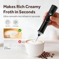 thumbnail image 6 of Xylobyte Rechargeable Milk Frother Handheld, Coffee Frother Wand Drink Mixer with Stainless Steel Whisk for Coffee, Cappuccino, Lattes, Frappe, Matcha and Hot Chocolate, Black, 6 of 10