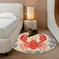 thumbnail image 2 of Round Rugs 3Ft, Lobster Coastal Round Area Rug Washable Indoor Throw Carpet, Summer Beach Coral Shell Nautical Vintage Small Non Slip Circle Rug for Bedroom Living Room Home Decor Aesthetic, 2 of 8