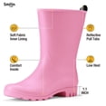 thumbnail image 5 of SMILIN Rubber Wide Calf Rain Boots for Women, Pink, Size 6, 5 of 10