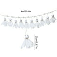 thumbnail image 3 of Halloween Ghost Garland with Wood Beads and Vintage Cloth Decor for Fireplace Mantle Wall Hanging Indoor Outdoor Spooky Party Decoration, 3 of 6