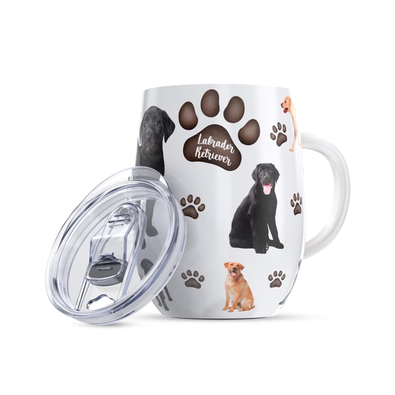 Greenline Goods 12oz Labrador Retriever Insulated Tumblers with Lids – Stainless Steel Tumblers for Hot & Cold Beverages, Elegant Coffee Tumbler Mug Design – Insulated Tumblers With Lids