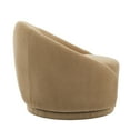 thumbnail image 3 of DREAMSIDEA Swivel Barrel Accent Chair, Modern Upholstered Living Room Chair 360°Round Club Armchair-Light Brown/Camel, 3 of 6