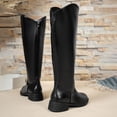 thumbnail image 4 of Xfvqtps Knee High Boots for Women Zipper Back Round Toe Block Low Heel Faux Leather Tall Boots, 4 of 9