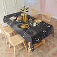thumbnail image 3 of Black Gothic Sun Planet Pattern Rectangle Tablecloth 60"x102",Waterproof Polyester Rectangle Table Cloth, Wipeable Spillproof Polyester Tablecloth for Dining, Camping, Indoor and Outdoor, 3 of 6