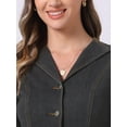 thumbnail image 5 of DARING DIVA Notched Lapel Denim Shirt Dress S Black, 5 of 6