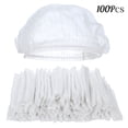thumbnail image 1 of Oleegame 1PC Pretty Apron 100Pc Disposable Non-Woven Paper Caps Chef Hat for Restaurant Kitchen Hotel Home White, 1 of 4