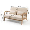thumbnail image 3 of Mid-Century Modern Accent Sofa with Solid Wood Armrest and Feet, Leisure Chair for 2 Seats, Stylish and Comfortable, 3 of 6
