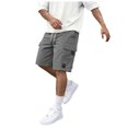 thumbnail image 1 of Fsqjgq Men'S Cargo Pants Gym Shorts Work Pants Trousers Drawstring Sweatpants Workout Short for Running, 1 of 7
