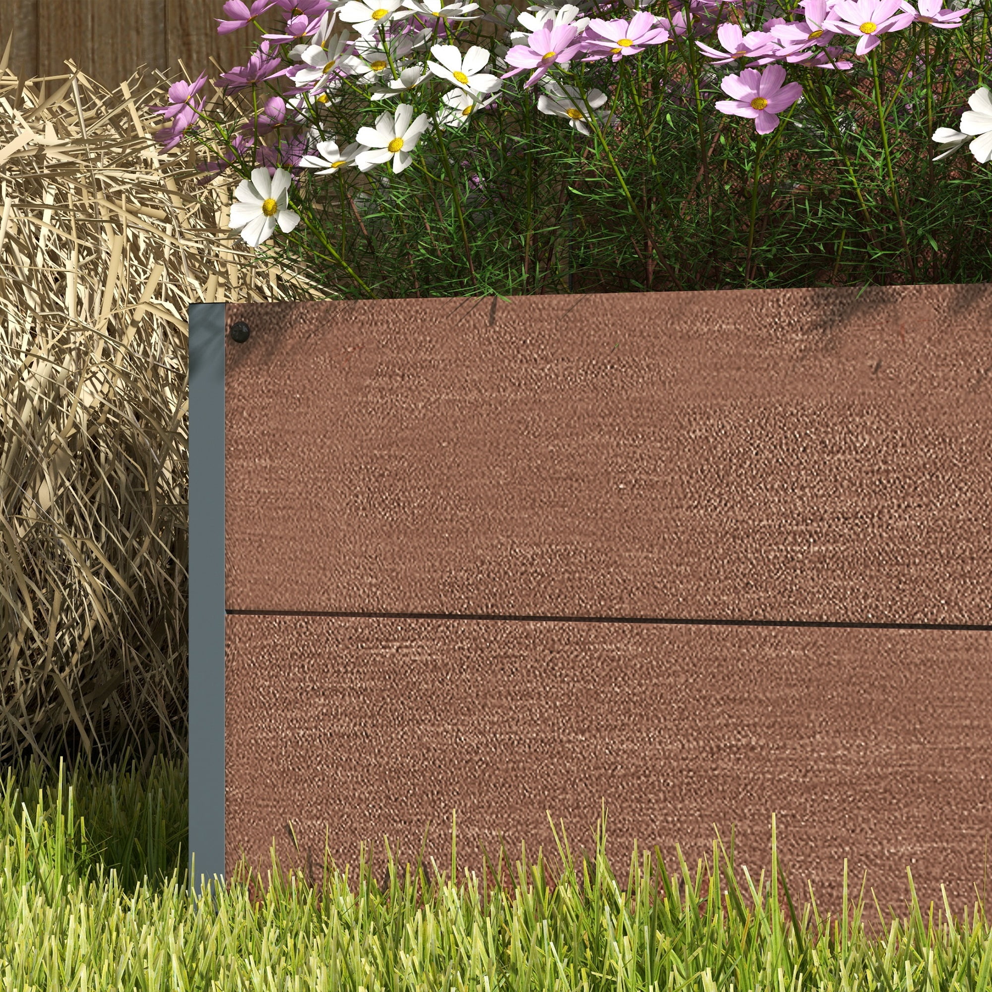 Raised Garden Bed with Trellis for Climbing Plants, Planter Box with Drainage Gap, Freestanding Trellis Planter for Outdoor, Patio, Deck, 28.25" x 15" x 59", Brown