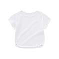 thumbnail image 3 of Aihuaihua Toddler Shirts Girls 4t Cotton Soft Crew Neck Short Sleeve Tshirt Basic Tops Casual Tees for Summer White 18-24 Months, 3 of 7
