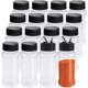 thumbnail image 1 of Juego de 16 botellas de plástico para especias de 100 ml (3,4 oz), recipientes vacíos con tapa negra, recipientes transparentes reutilizables para especias, hierbas, polvos y purpurina., 1 of 5