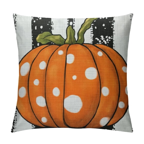 Patifu Fall Pumpkin Pillow Covers, Polka Dots Soft Square Zipper Throw Pillow Covers for Fall Thanksgiving Decorations, Double Sided Printing Pillows Case for Couch Bed Sofa  12x12in