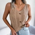thumbnail image 2 of IROINNID Women's Knitting Sexy Tops Solid Color V-Neck Elegant Button Button Top On Sale, 2 of 2