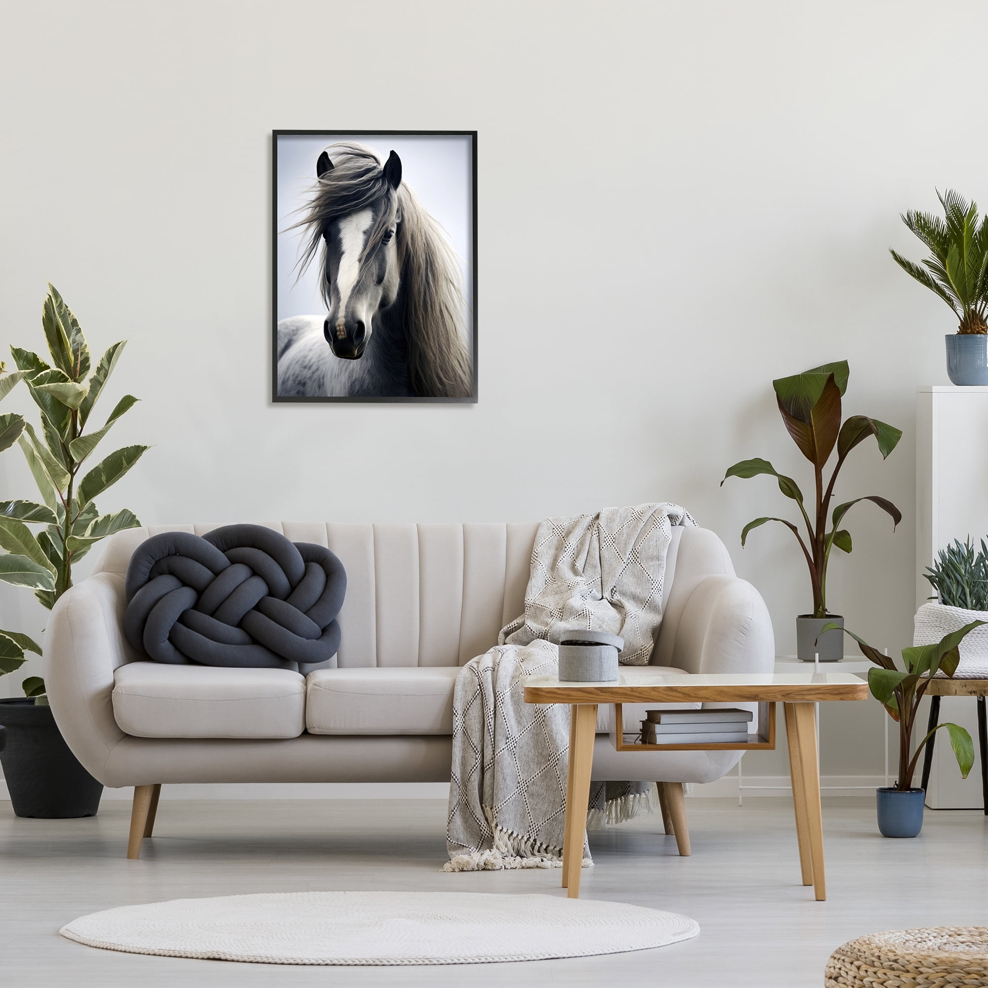 Stupell Industries Windblown Horse Mane Animals & Insects Photography Black Framed Art Print Wall Art, 24 x 30