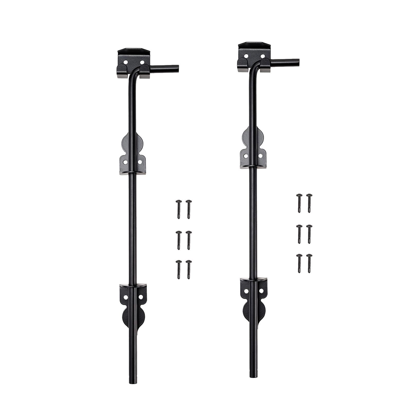 WLPZXP 2 Pieces Fence Gate Ground Latch Drop Rod Gate Stopper Metal Door Locks Hardware 30.5cmx8.1cm
