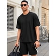 thumbnail image 2 of RICHCOIN Mens 2 Piece Sets Casual Outfit Summer Vacation Beach Short Sleeve T Shirts and Shorts for Men, 2 of 7