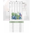 thumbnail image 6 of No Hook Shower Curtains with Snap in Liner, Green Blue Succulent Waterproof Fabric Shower Curtain, Summer Botanical Tropical Double Layers & See-Through Top Window Bathroom Curtains 72''x84'', 6 of 6