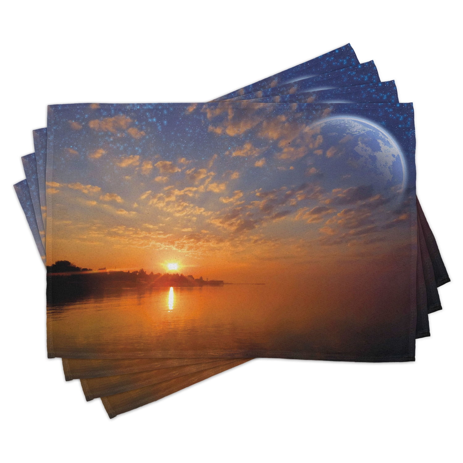 Washable Fabric Placemats for Dining Room Kitchen Table Decor Ambesonne Americana Place Mats Set of 4 Forrest Green Dark Coral and Yellow Sunrise Over Sea Water Reflection Cloudy Horizon View Washable Fabric Placemats for Dining Room Kitchen Table Decor Ambesonne Americana Place Mats Set of 4 Forrest Green Dark Coral and Yellow Sunrise Over Sea Water Reflection Cloudy Horizon View