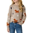 thumbnail image 4 of Bainana Christmas Tops For Toddler Girls Boys Cartoon Print Long Sleeve Crew Neck Sweater Fashion Loose Autumn Kids Daily Wear Brown Size 2-3 Years, 4 of 4