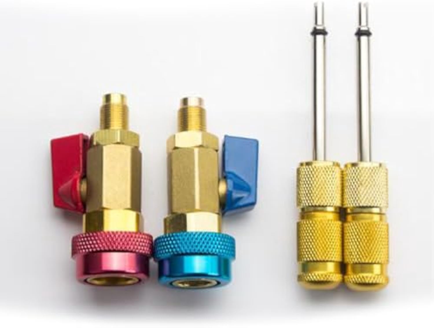 Home & Auto AC Valve Core Remover Installer Tool, High Low Pressure Ac Refrigerant Valve Core Quick Removal Tool Kit, for R134A Refrigerant Air Conditioner System (Type D)