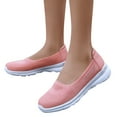 thumbnail image 2 of Vedolay Wide Sneakers for Women Women's Soft Flat Slip-on Sneakers Breathable Non-Slip Shoes,Pink 6.5, 2 of 5
