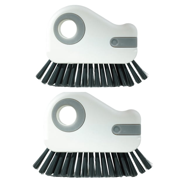 Cepillo de limpieza 2 en 1 para raíles de ventanas y puertas con rascador - Cepillo multifuncional para rincones de difícil acceso, eliminación de mugre y escombros