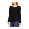 thumbnail image 2 of Vince Camuto Womens Smocked Yoke Pullover Blouse, Black, X-Small, 2 of 2