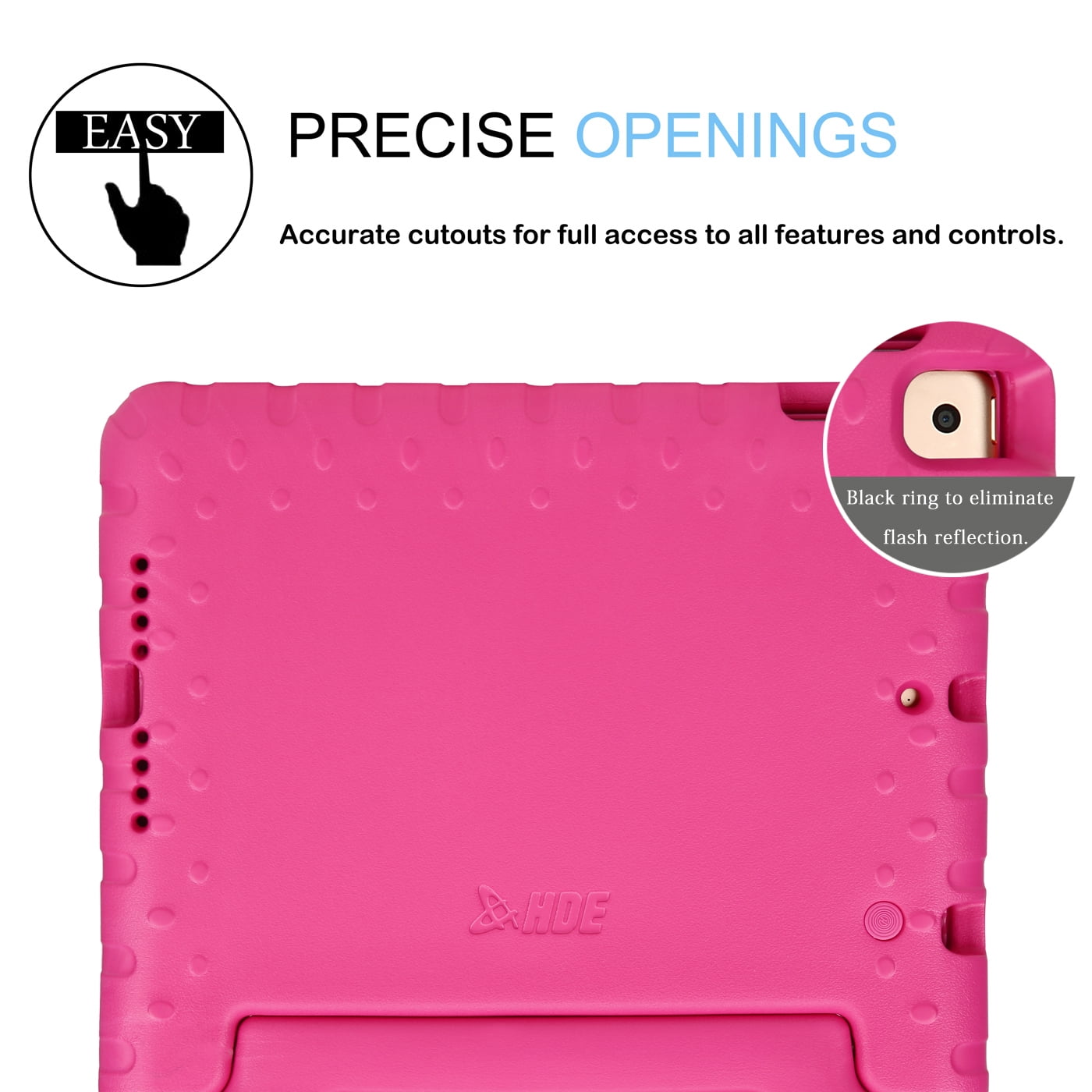 HDE Kids iPad Case with Built-In Screen Protector for 2021 9th Generation iPad 10.2 Inch, 2020 8th Gen, 2019 7th Gen - Pink