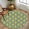 thumbnail image 2 of Round Rugs 7Ft, Easter Round Area Rug Washable Indoor Throw Carpet, Cute Cartoon Rabbits Bunny Animal Yellow Green Large Non Slip Circle Rug for Dining Room Playroom Home Decor Aesthetic, 2 of 8