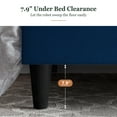 thumbnail image 5 of Amolife Queen Bed Frame with Adjustable Velvet-Studded Headboard, Blue, 5 of 7