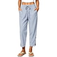 thumbnail image 6 of Bnwani Pants for Women, Fashion Wide Leg Elastic Waist Drawstring Causal Pants, 6 of 8