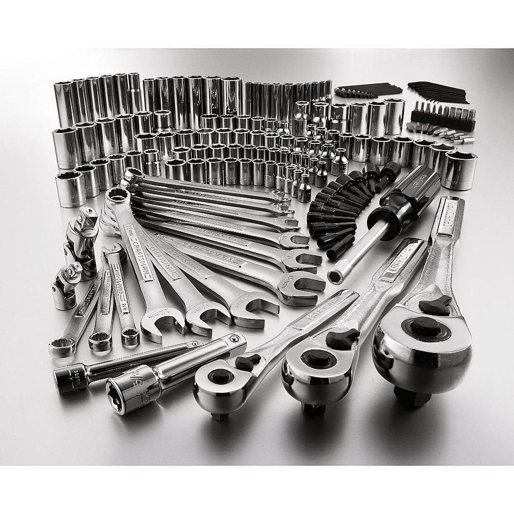 Mechanics Tool Set Socket Ratchet Wrench Case Standard Metric Craftsman 165 pc 