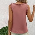 thumbnail image 5 of ZyeKqe Summer Tank Tops for Women Casual Sleeveless Shirts Ruffle V Neck Loose Fitted Going out Tops, 5 of 6
