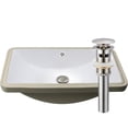 thumbnail image 1 of Novatto NP-U213907BN Rectangular Undermount White Porcelain Sink Overflow Drain Set, Brushed Nickel, 1 of 4