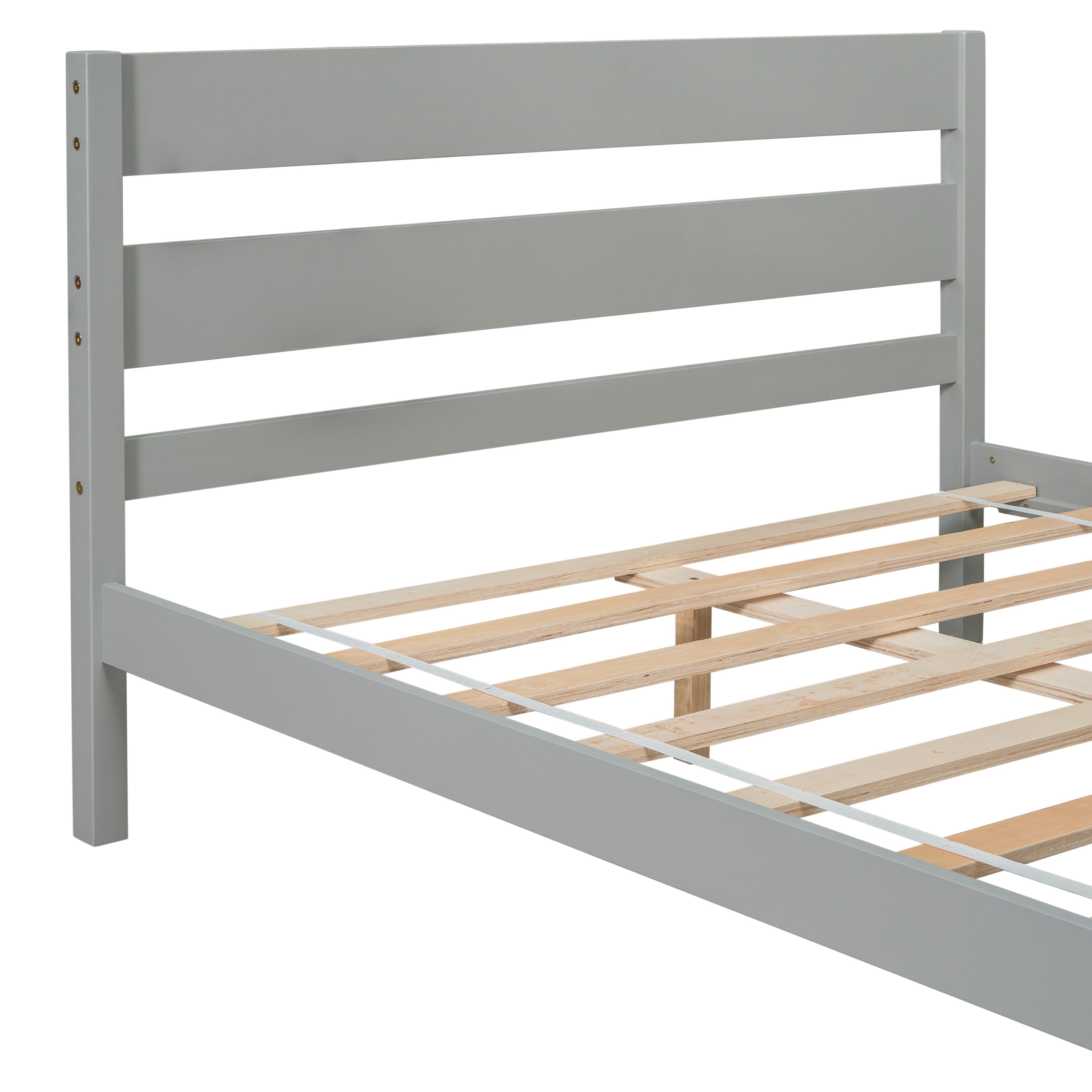 Bellemave Full Bed Frames,Wood Platform Bed with Headboard and Footboard, Full Size Sleigh Bed with Wood Slat Support, No Box Spring Needed (Gray)