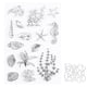 thumbnail image 1 of Troquel de corte de sello transparente, goma transparente, diario artesanal, concha de caballo de mar, patrón de fondo marino, artesanía, 1 of 8