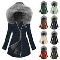 thumbnail image 1 of Sentmoon Manteau Veste pour Femmes Détente Cadeaux pour Femmes Femmes Imprimé à Manches Longues Fermeture Éclair Poches à Capuche -Veste Matelassée Manteau Blouse Automne et Hiver pour Cadeaux des Fêtes, 1 of 5