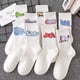 thumbnail image 4 of Calcetines deportivos de mujer, calcetines de algodón, medias blancas de mujer, calcetines de otoño e invierno, 4 of 6