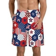 thumbnail image 1 of Sikiie Shorts de Plage pour Hommes Imprimé Étoiles Américaines 2, Shorts à Séchage Rapide Haute Élasticité - avec Cordon et Poches Antidérapantes, Adaptés pour Plage, Sports, Vacances-3TG, 1 of 6