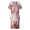 thumbnail image 6 of Pink Highland Cow Pattern Loose Pocket Dress Dresses Summer Summer Dresses for Women, 6 of 9
