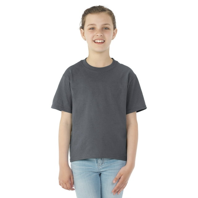 Jerzees T-Shirt à Col Rond à Manches Courtes Youth DRI-POWER Active, TG, Charbon