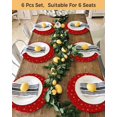 thumbnail image 4 of 13 Inch Round Placemats Set of 6, Christmas Red Non Slip Heat Insulation PP Table Mats, Winter Snowflakes Xmas Retro Washable Place Mats for Kitchen Dining Party Table Decor, 4 of 7