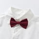 thumbnail image 2 of Qarigey Camisa de boda para niños, pantalón general, banquete, viaje, senderismo, respetuoso con la piel, Tops, pantalones, Kit, ropa, regalo conjuntos de ropa Verde 90cm, 2 of 6